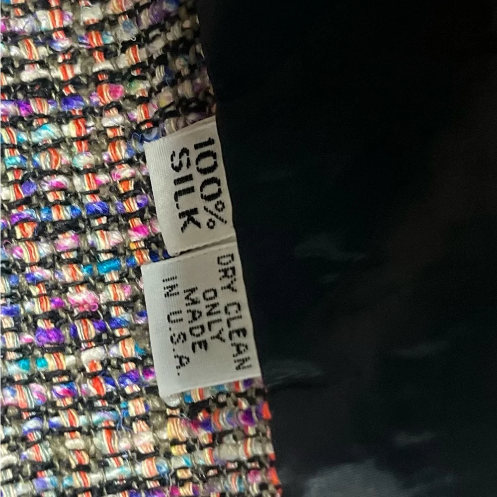 AMBIANCE New York Vintage Tweed Silk Women’s Blazer Jacket multicolor size M - Picture 4 of 14